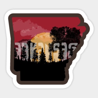 Arkansas Sunset with Lettering Sticker